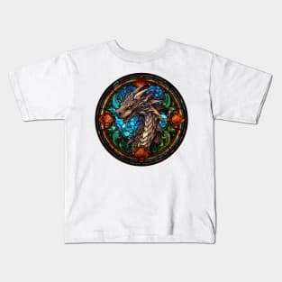 Stained Glass Dragon #2 Kids T-Shirt